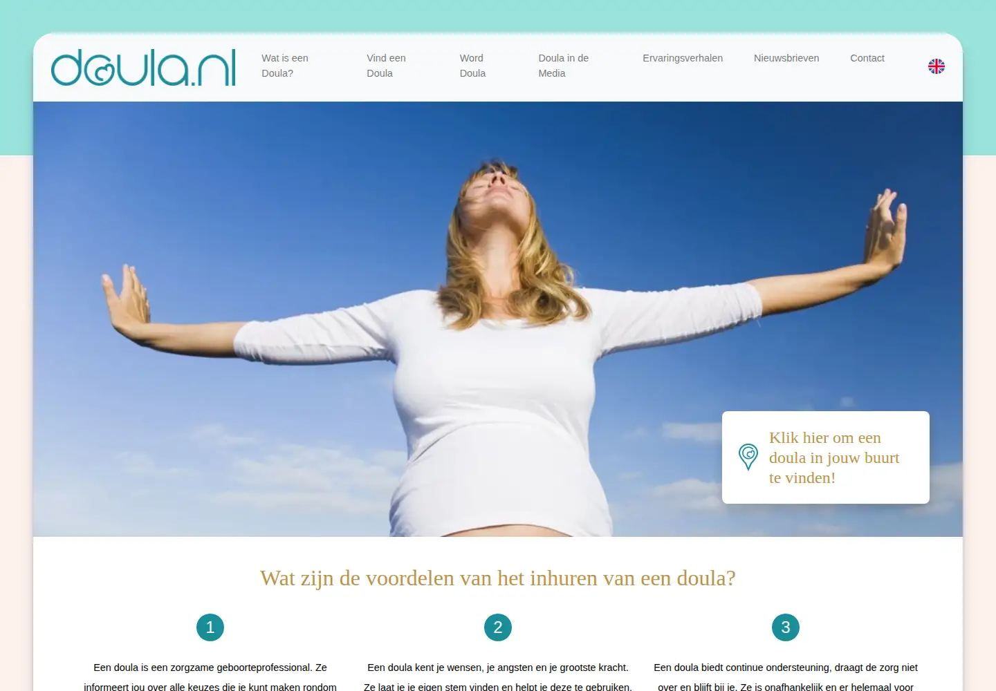 Screenshot of doula.nl