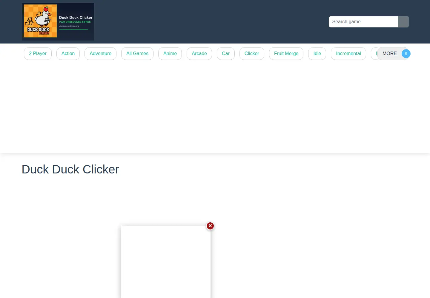 Captured homepage of duckduckclicker.org in the current scan