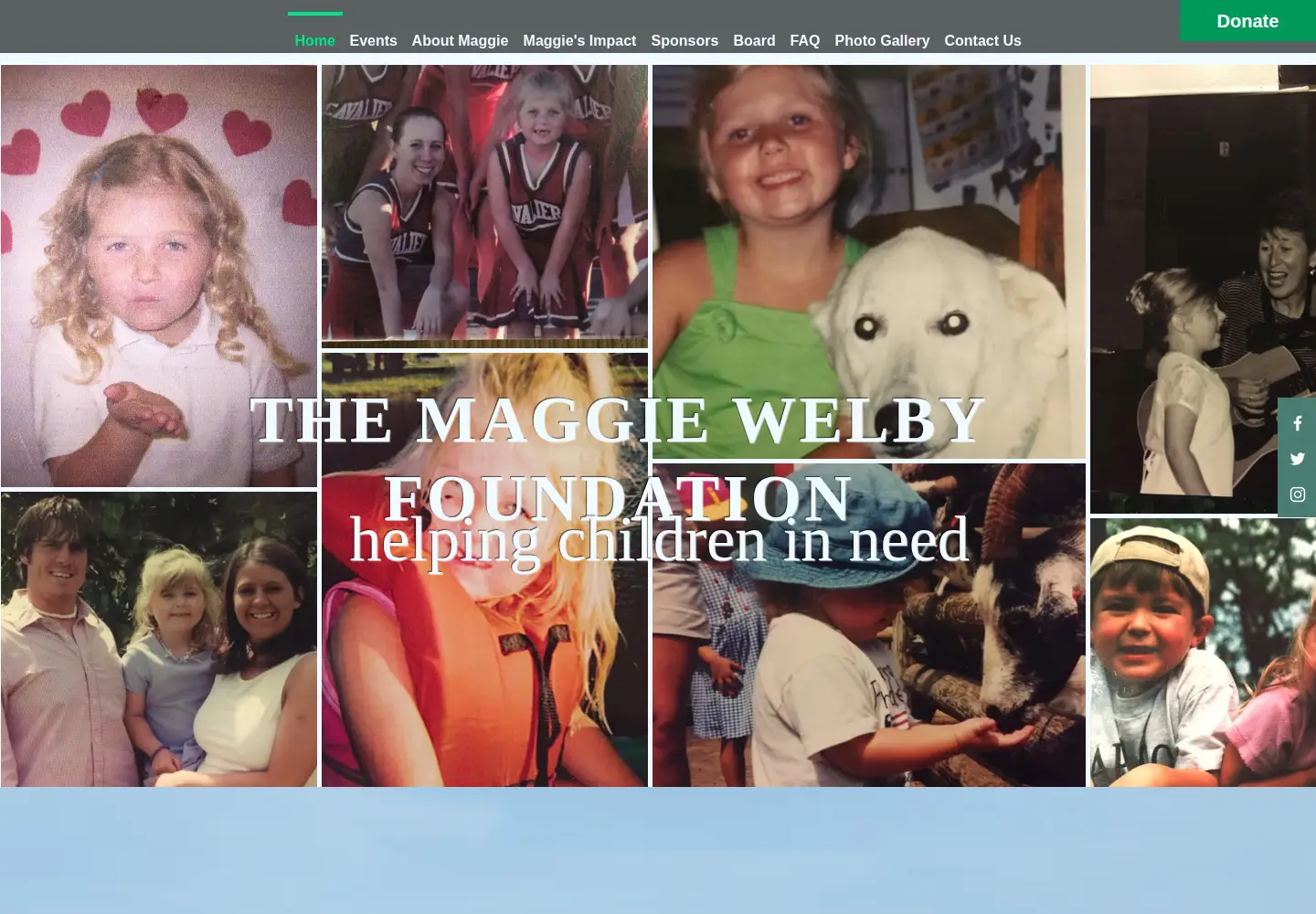 Captured homepage of maggiewelby.org in the current scan