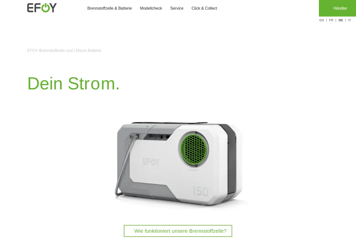 Screenshot of efoy-comfort.com