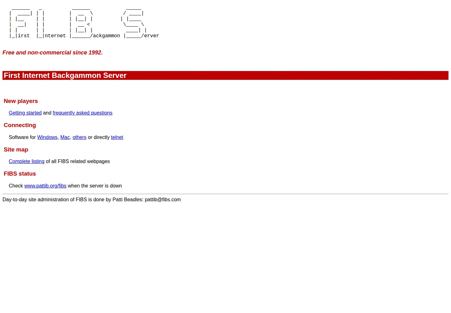 Captured homepage of fibs.com in the current scan