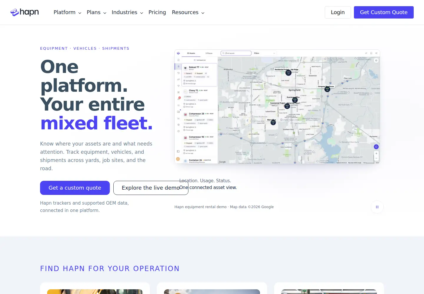 Captured homepage of gethapn.com in the current scan