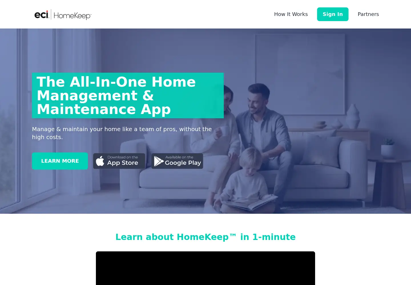 Captured homepage of homekeep.com in the current scan