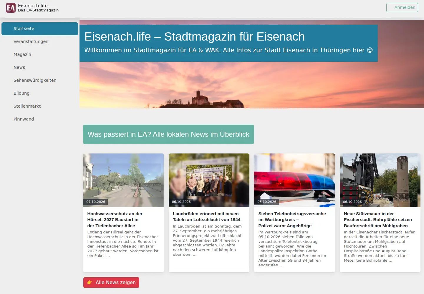Screenshot of eisenach.life