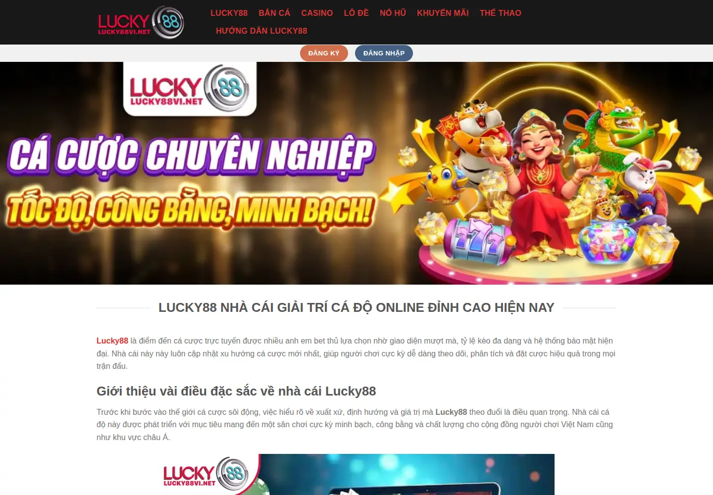 Screenshot of lucky88vi.net