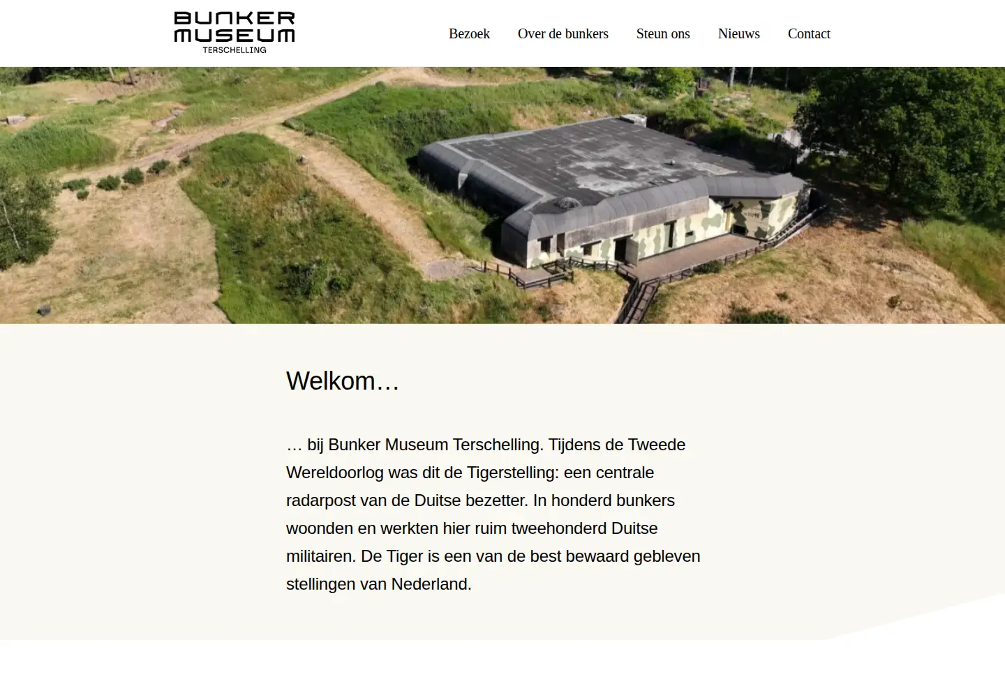 Captured homepage of bunkersterschelling.nl in the current scan