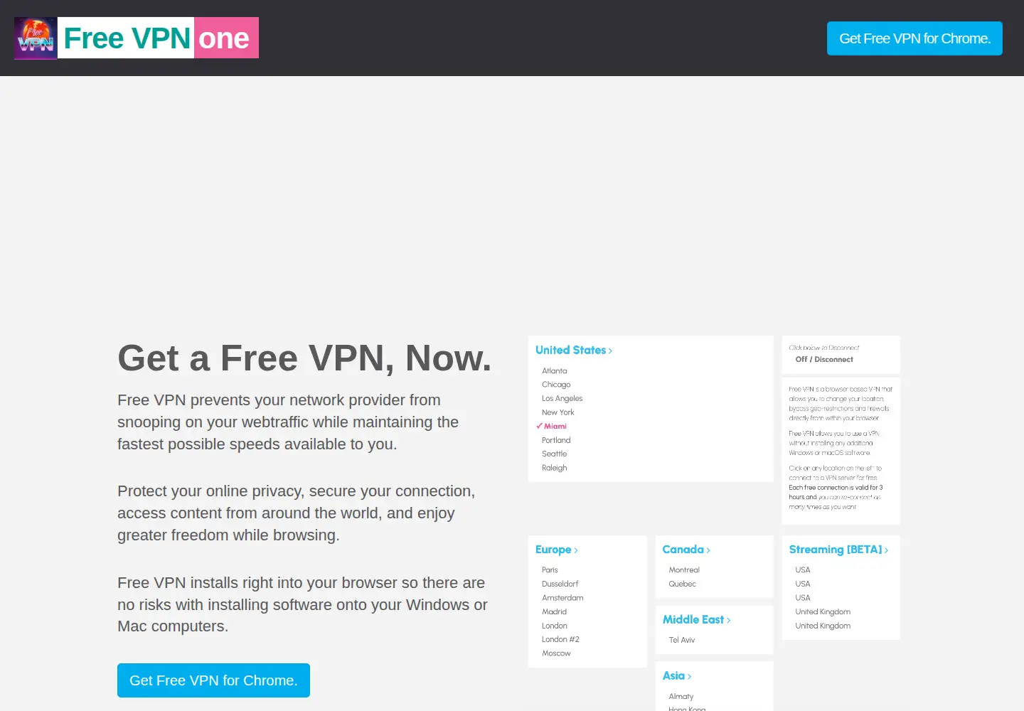 Screenshot of freevpn.one