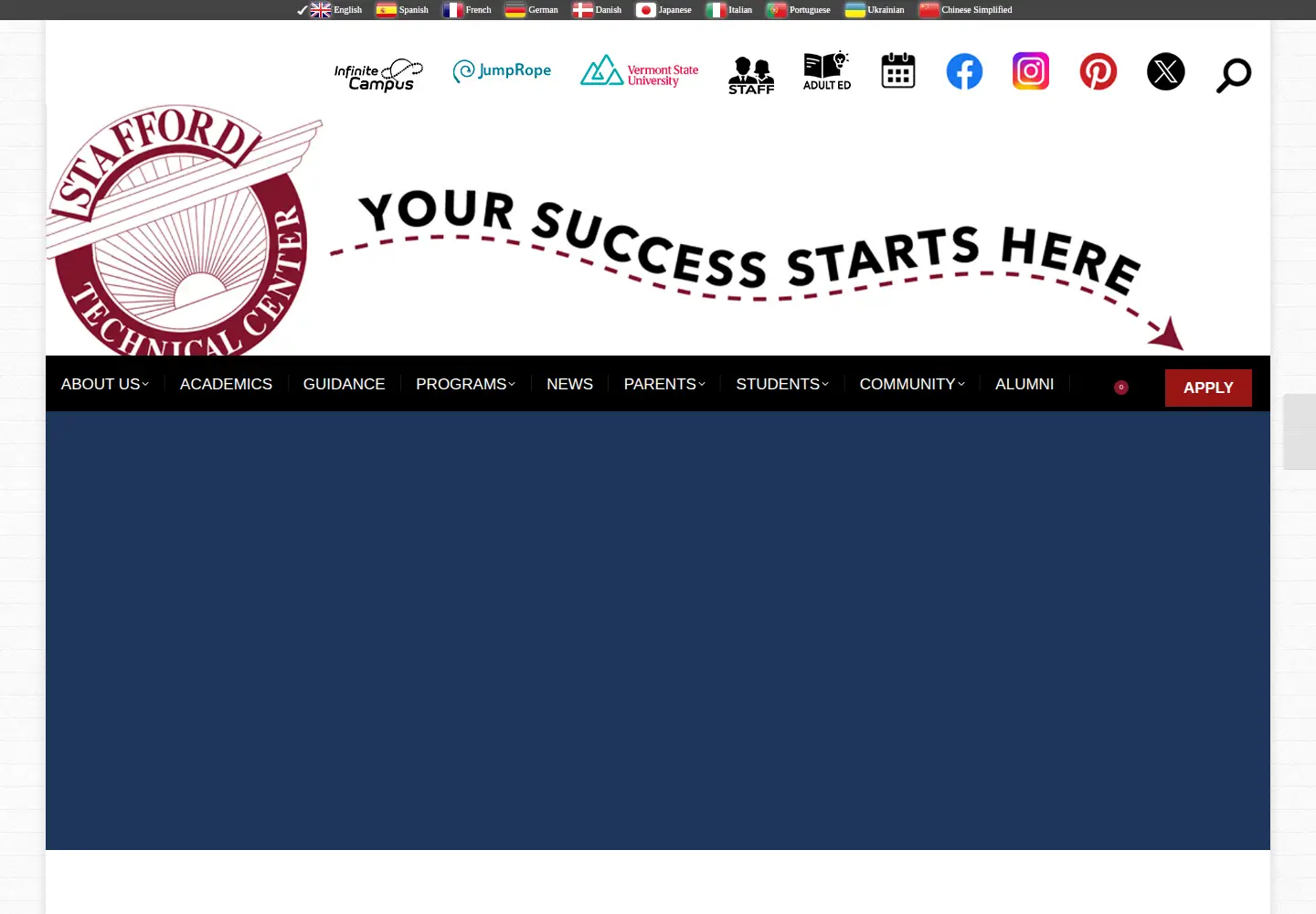 Captured homepage of staffordonline.org in the current scan