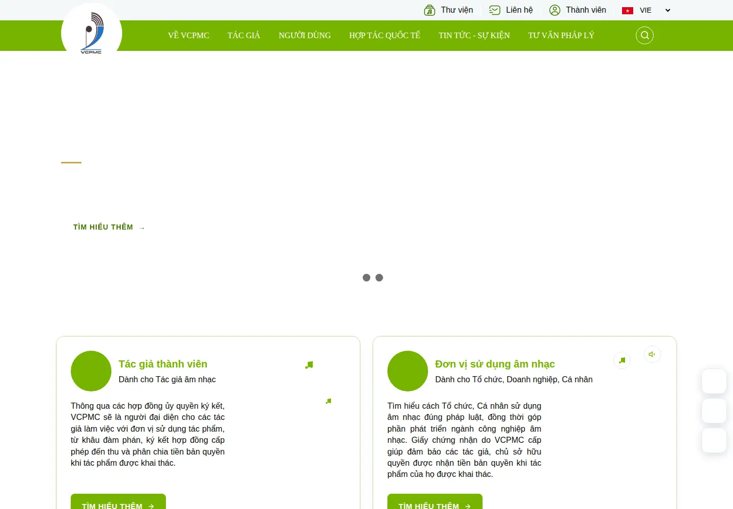 Captured homepage of vcpmc.org in the current scan