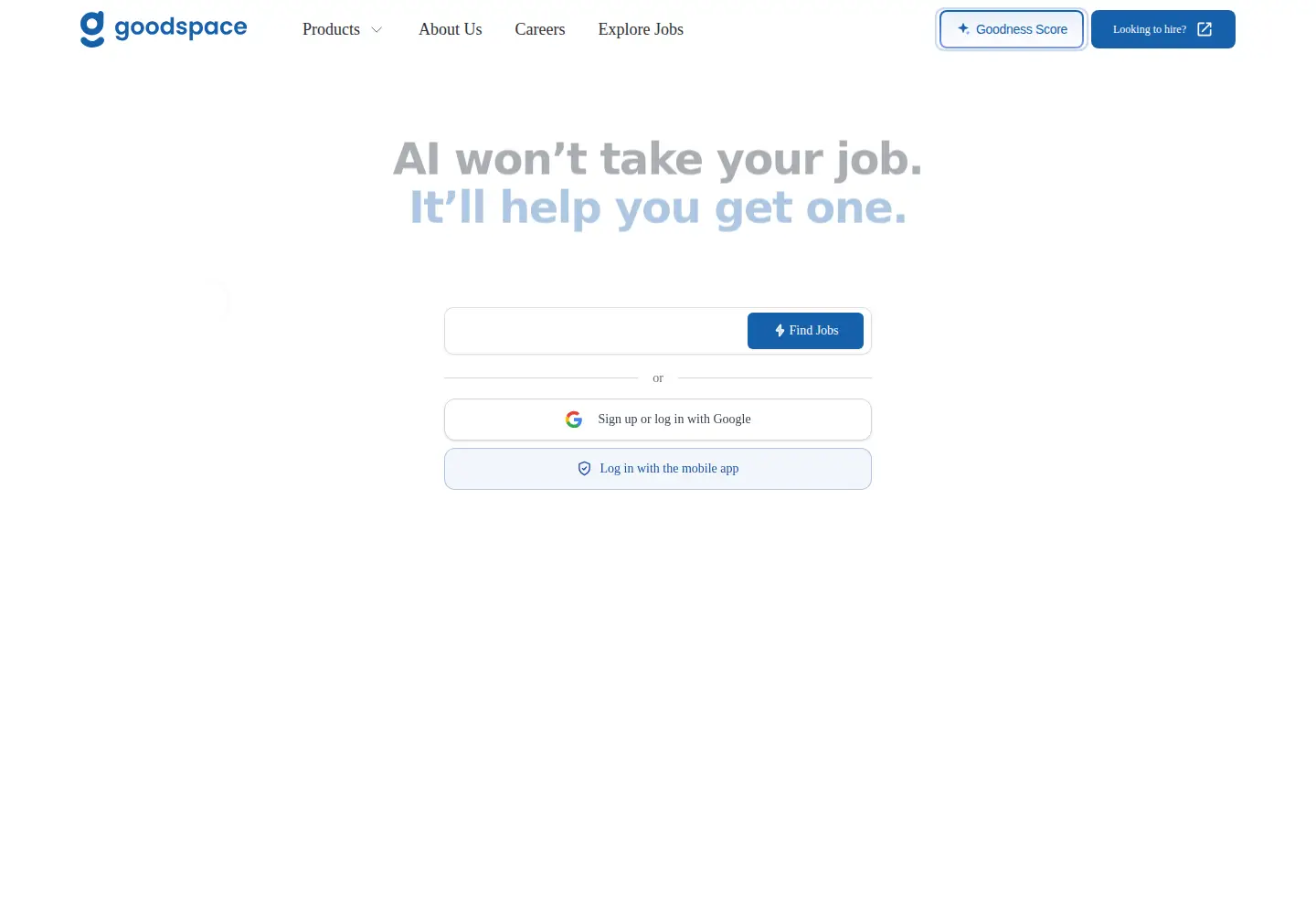 Screenshot of goodspace.ai
