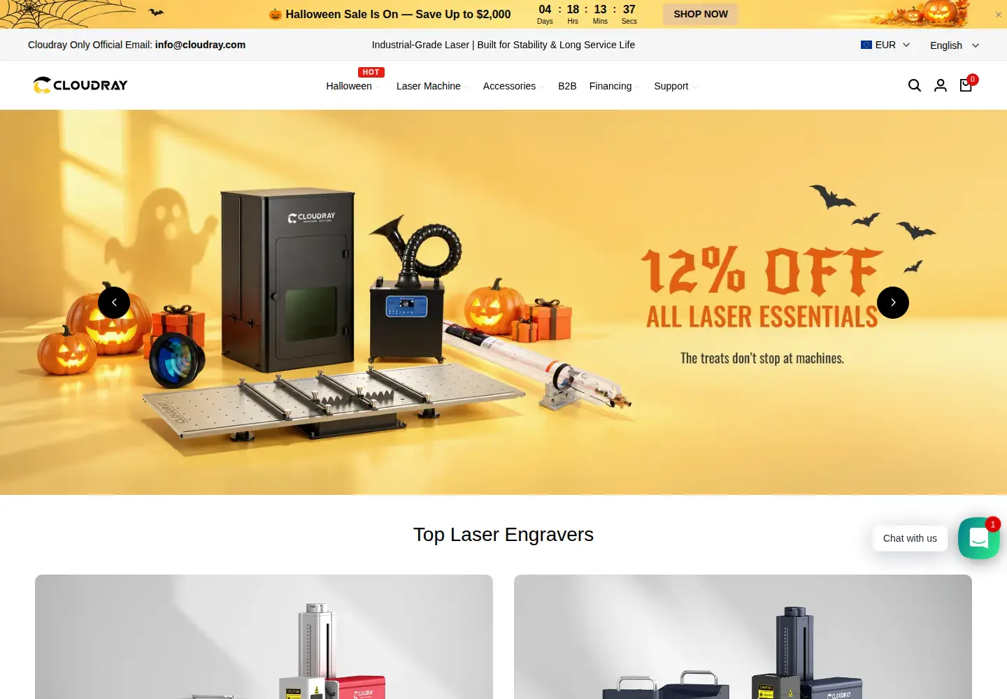 Captured homepage of cloudraylaser.com in the current scan
