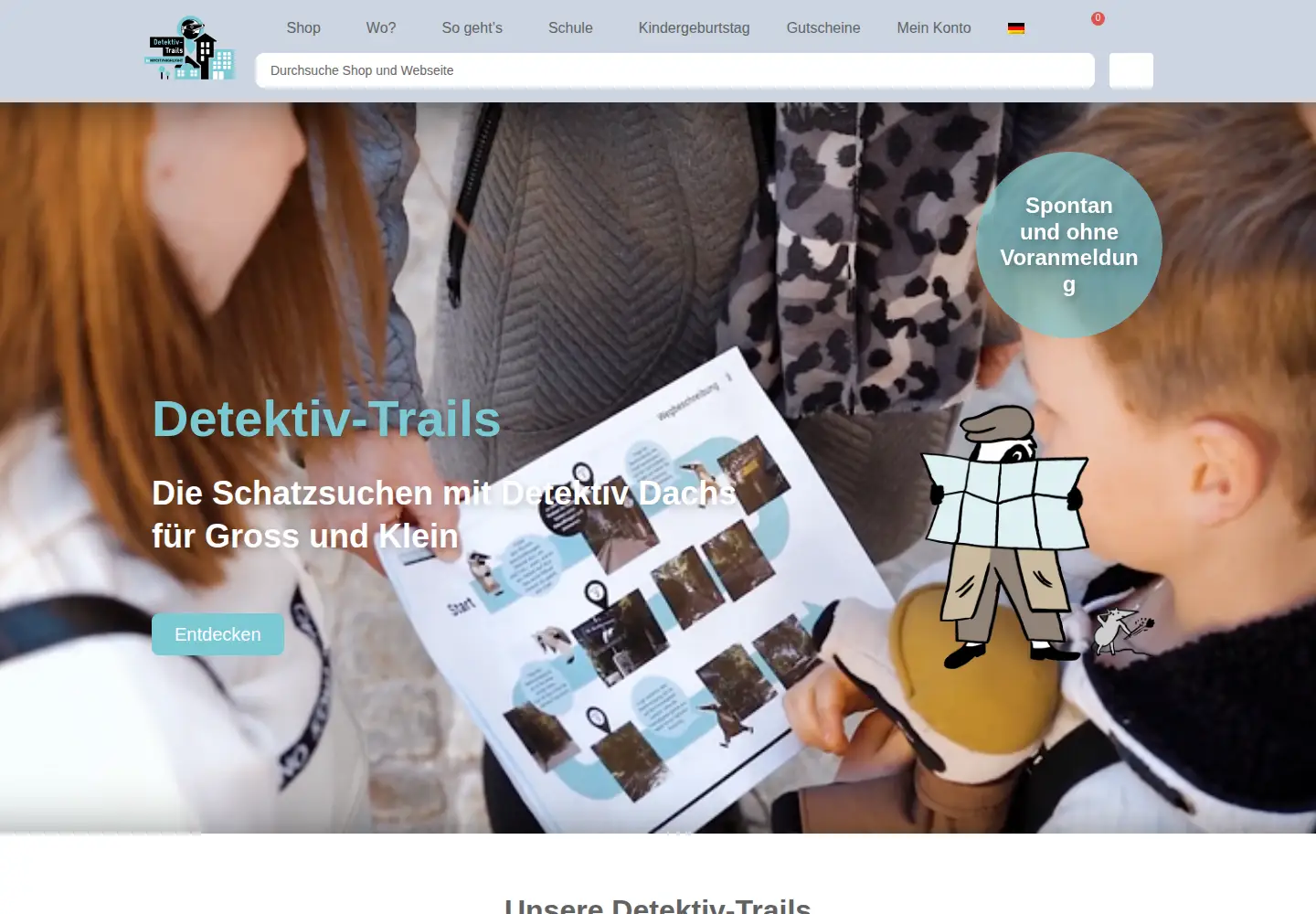 Captured homepage of detektiv-trails.com in the current scan
