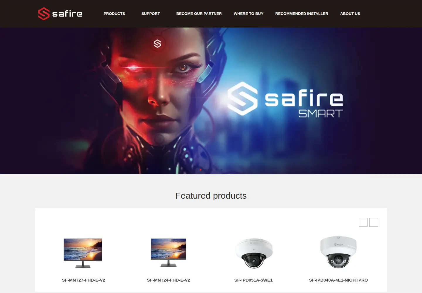 Screenshot of safirecctv.com