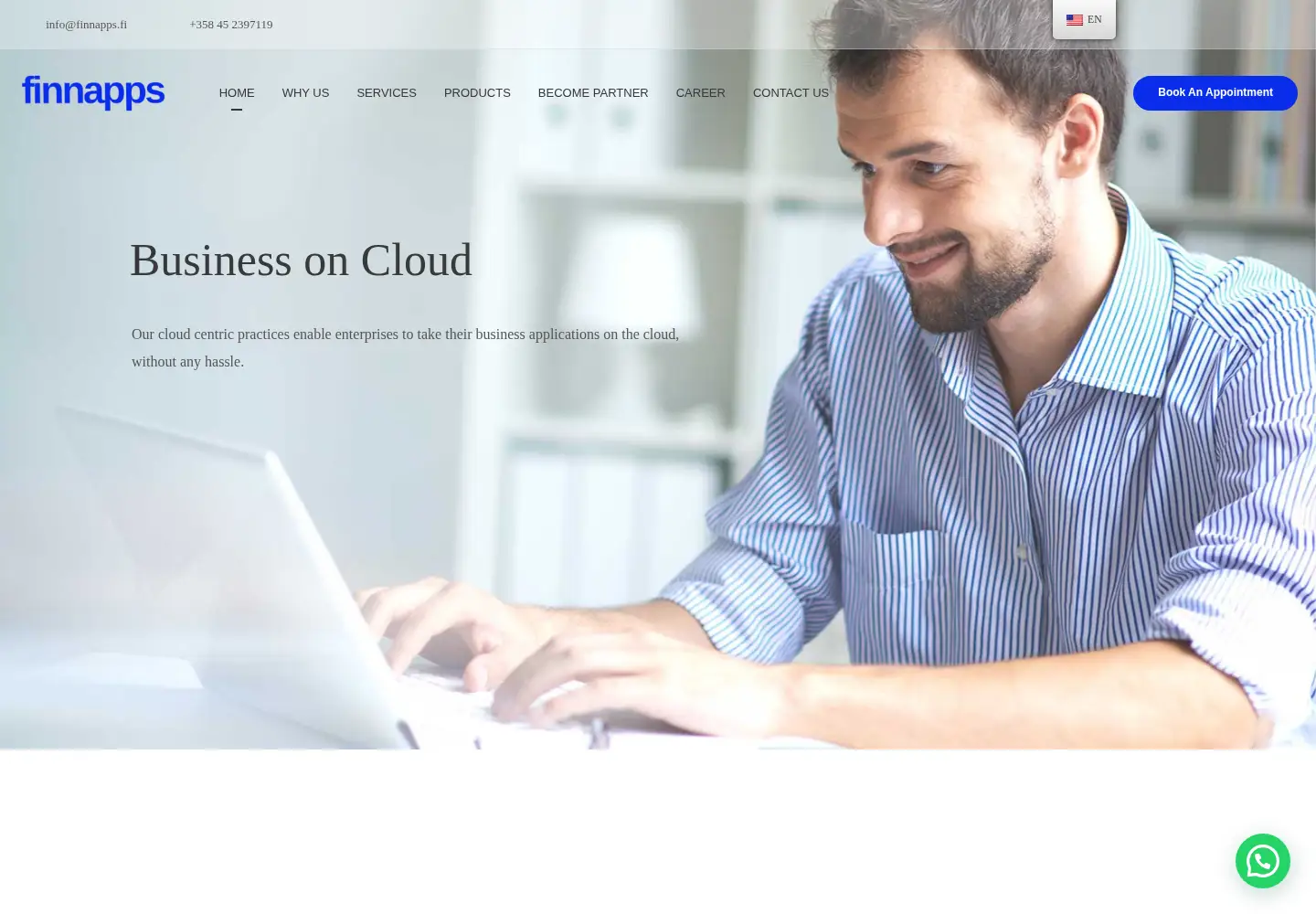 Captured homepage of finnapps.fi in the current scan