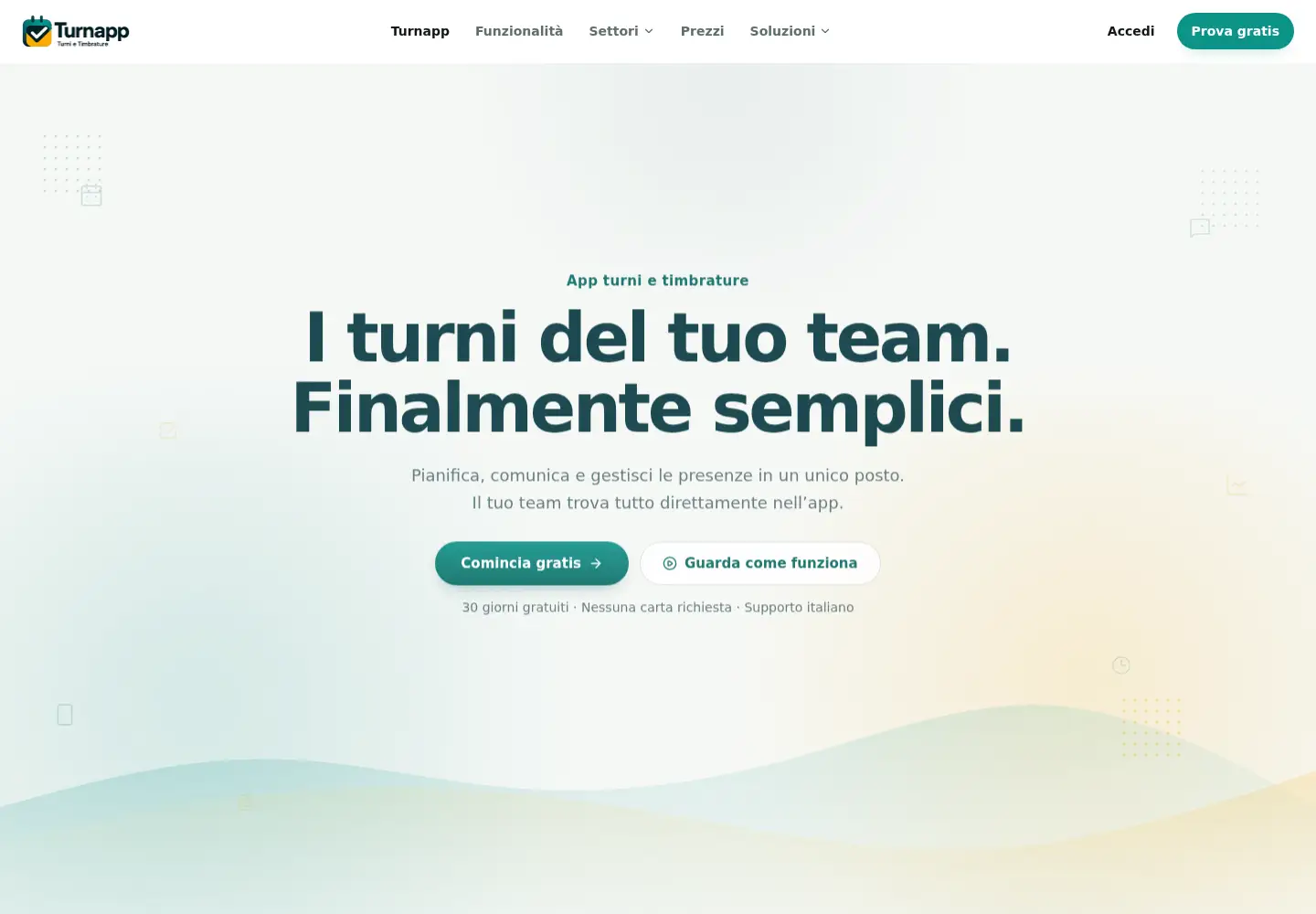 Captured homepage of turnapp.it in the current scan