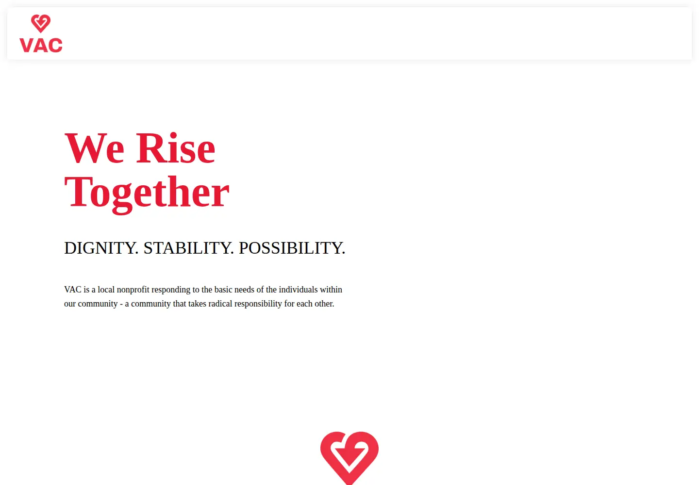 Captured homepage of vacmo.org in the current scan