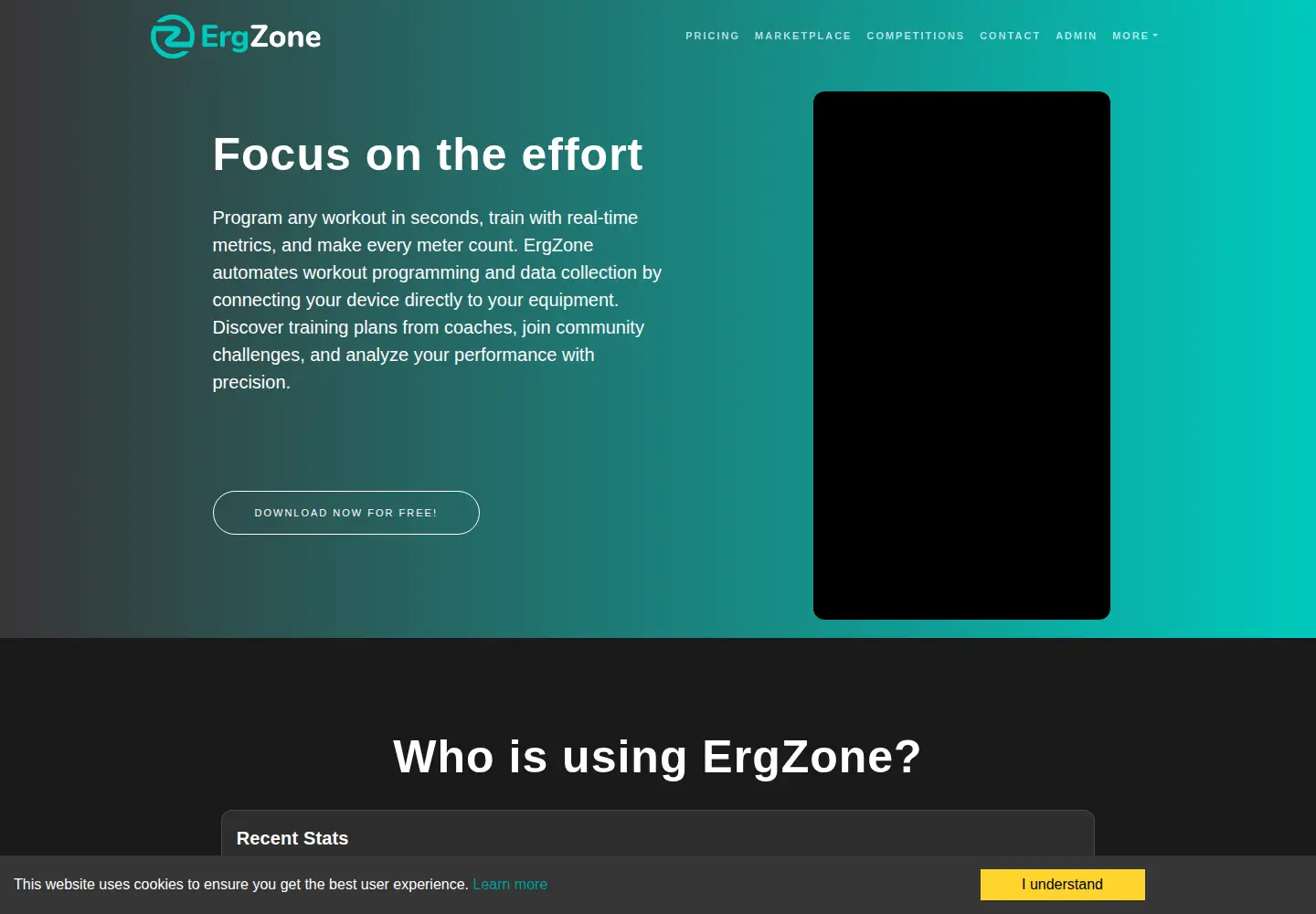 Captured homepage of erg.zone in the current scan