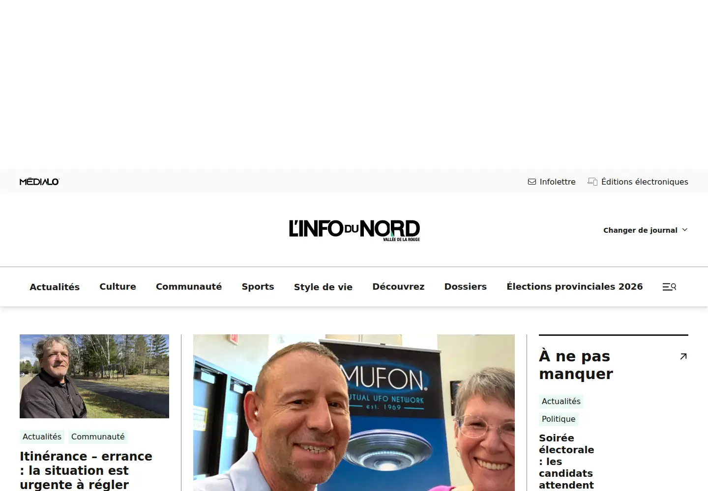 Screenshot of infodunordvalleedelarouge.ca