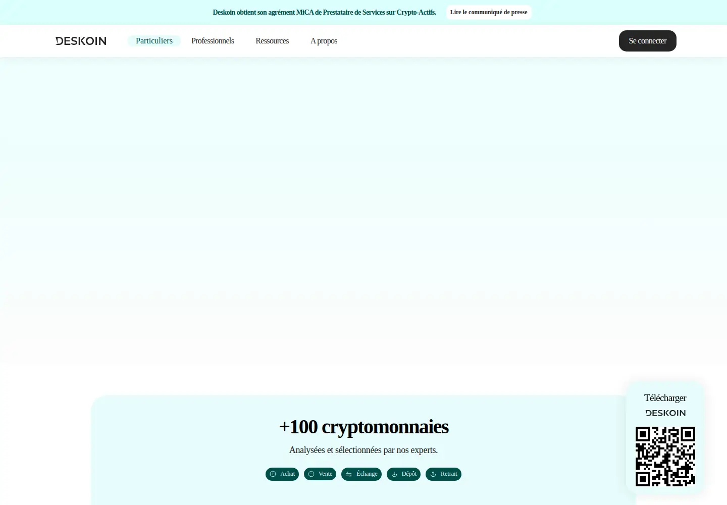 Captured homepage of deskoin.com in the current scan