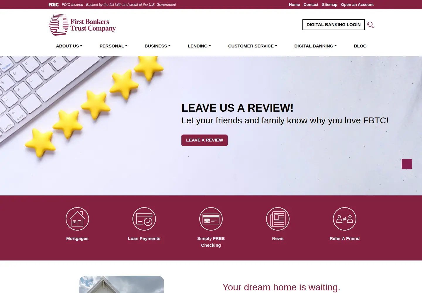Screenshot of firstbankers.com