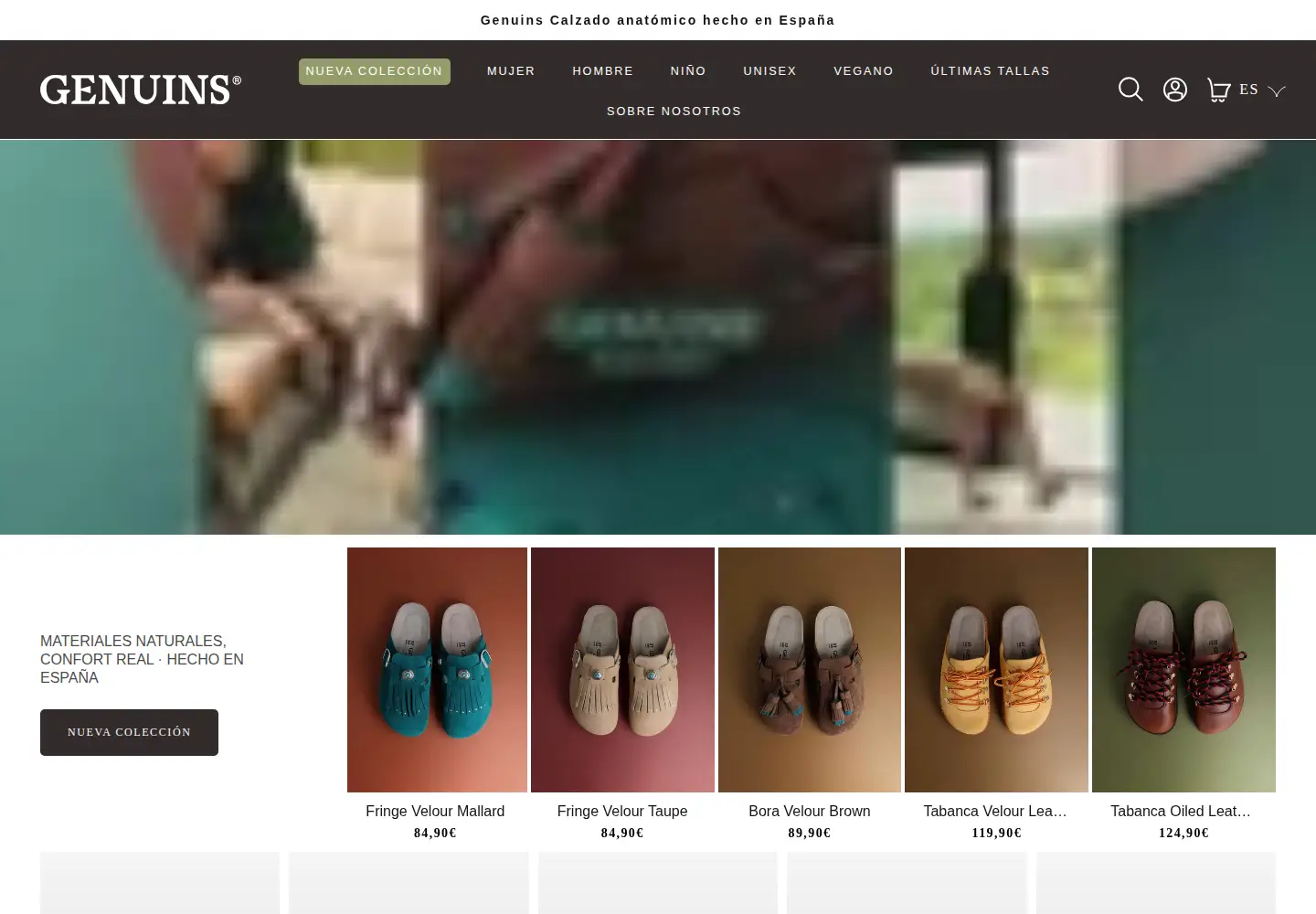 Captured homepage of genuins.com in the current scan