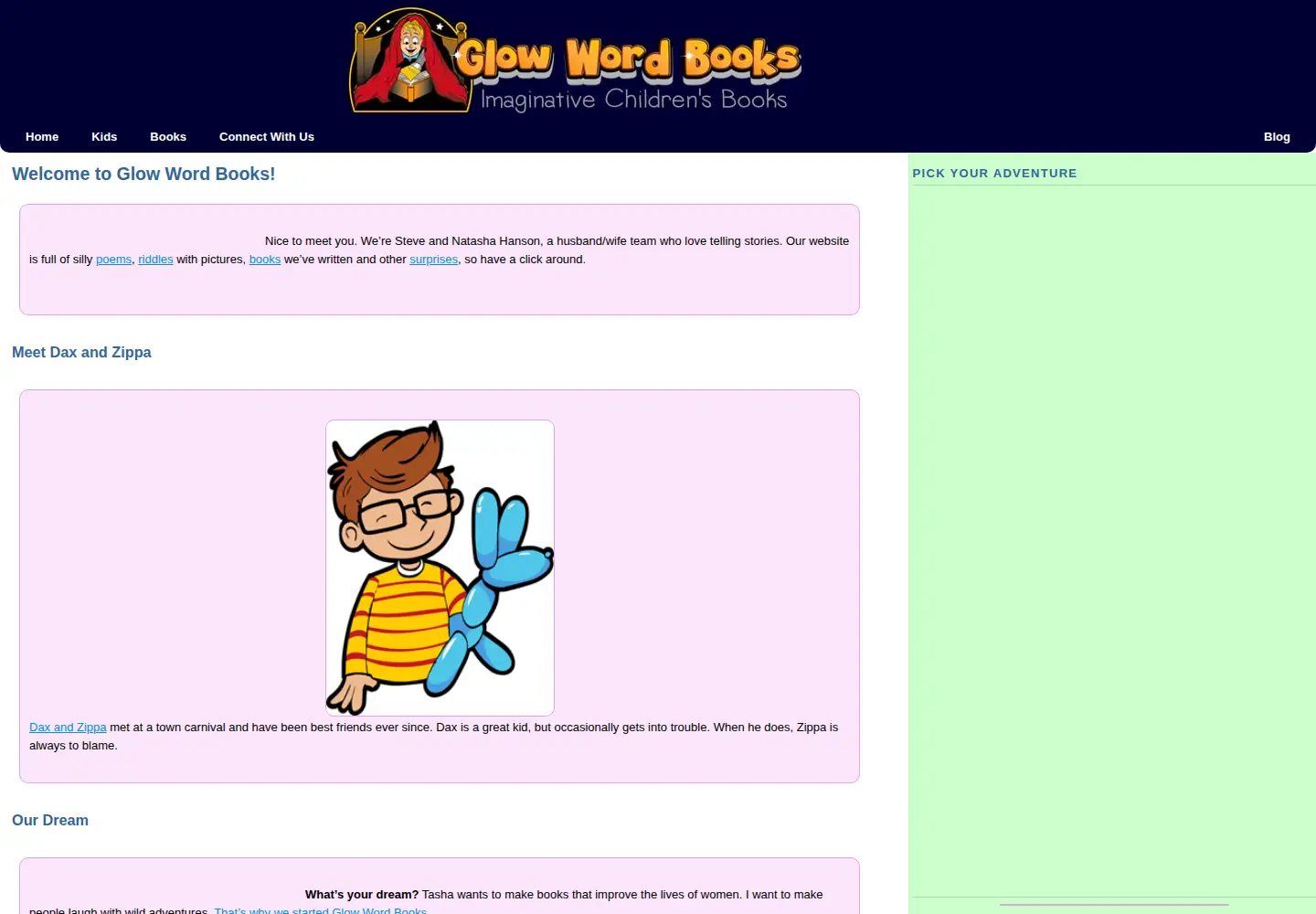 Screenshot of glowwordbooks.com