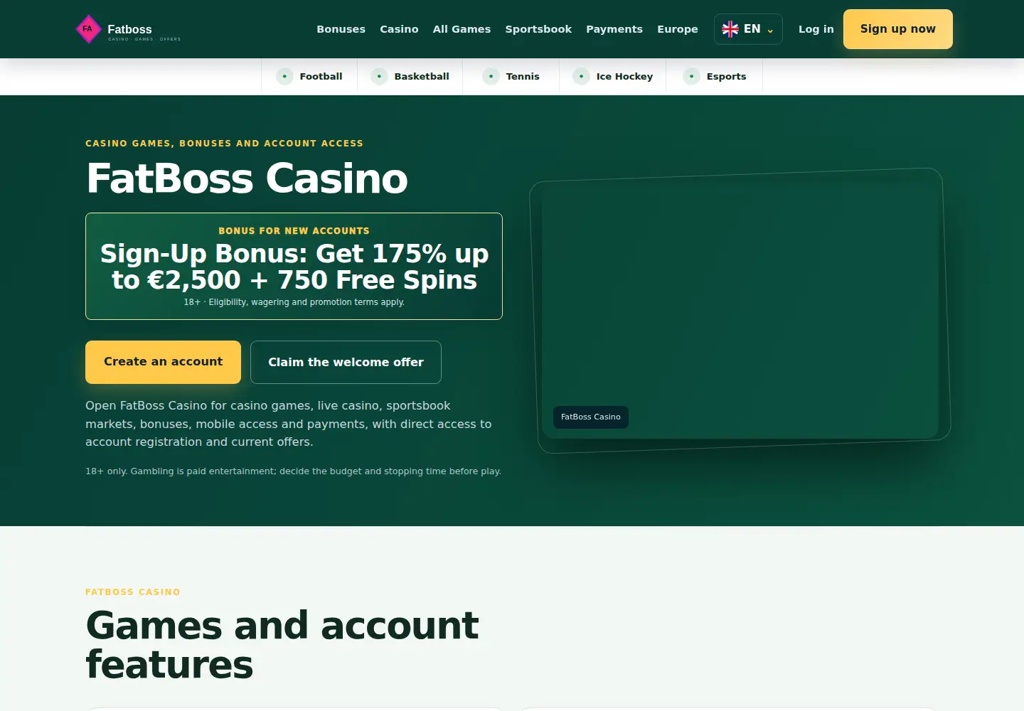 Screenshot of fatboss.eu