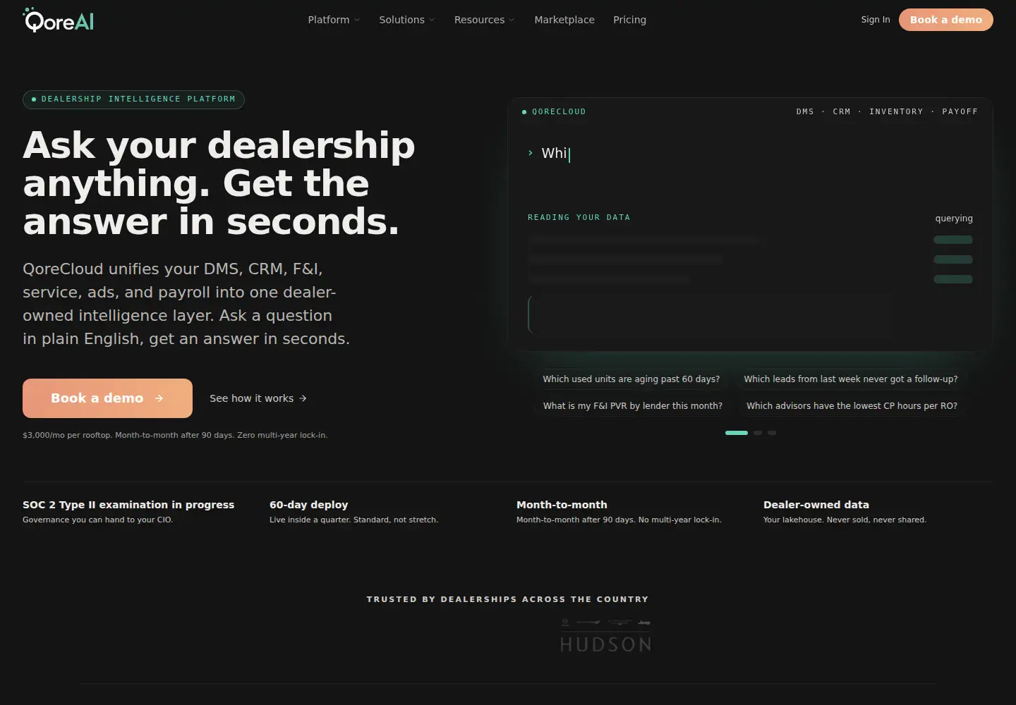 Captured homepage of qoreai.com in the current scan