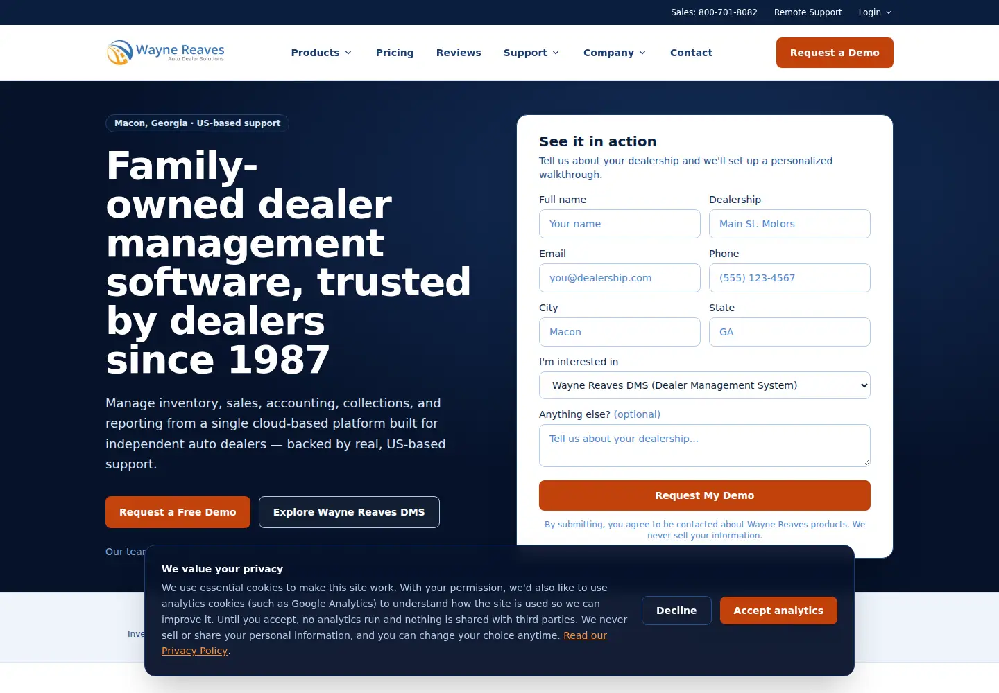 Captured homepage of waynereaves.com in the current scan