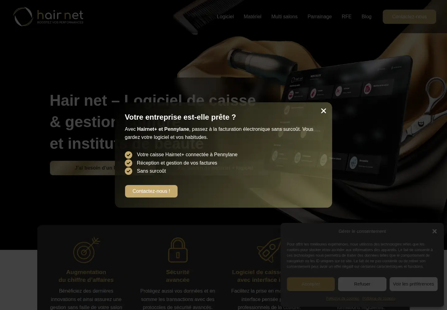 Screenshot of hairnet.fr
