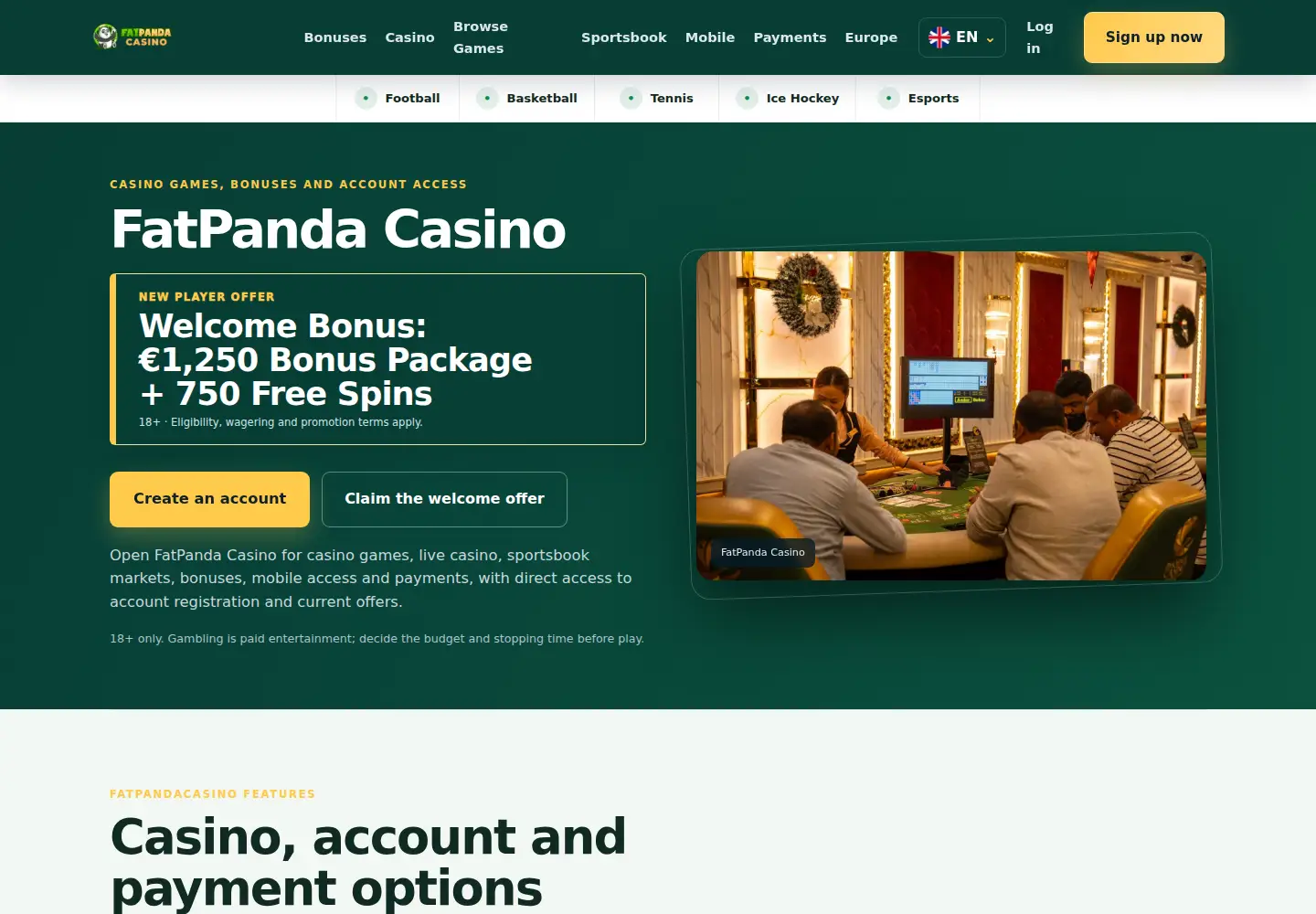 Screenshot of fatpandacasino.eu
