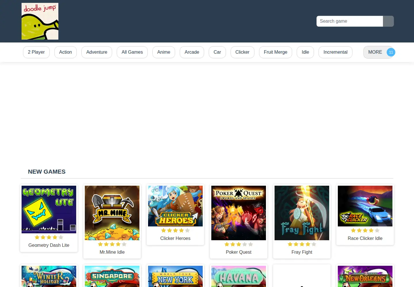 Captured homepage of doodlejump.net in the current scan