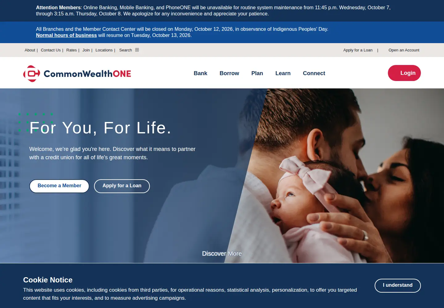 Captured homepage of cofcu.org in the current scan