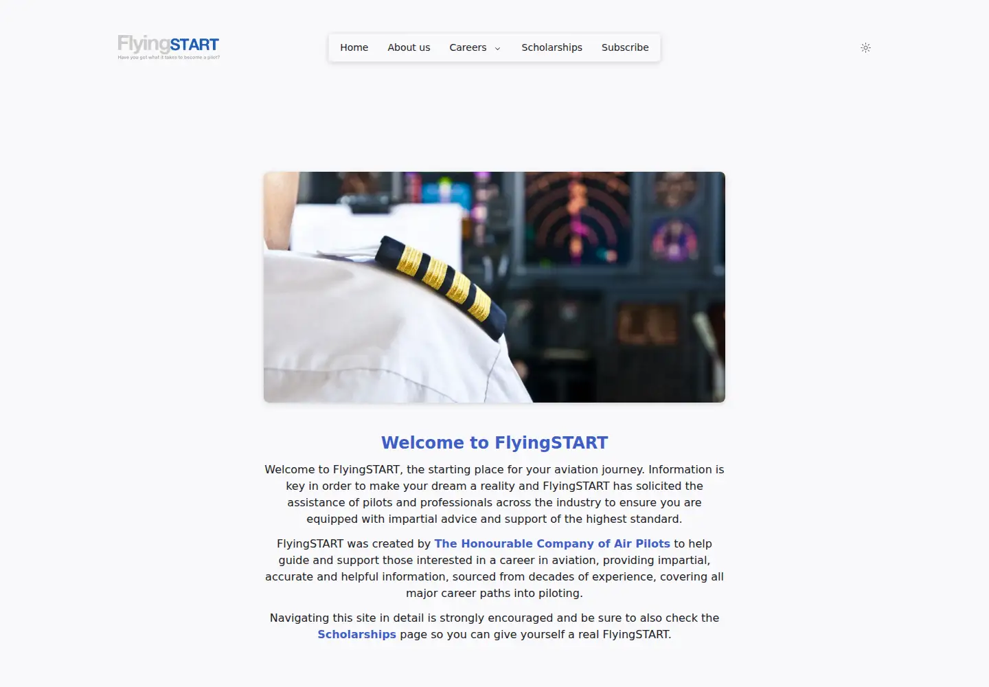 Screenshot of flying-start.org