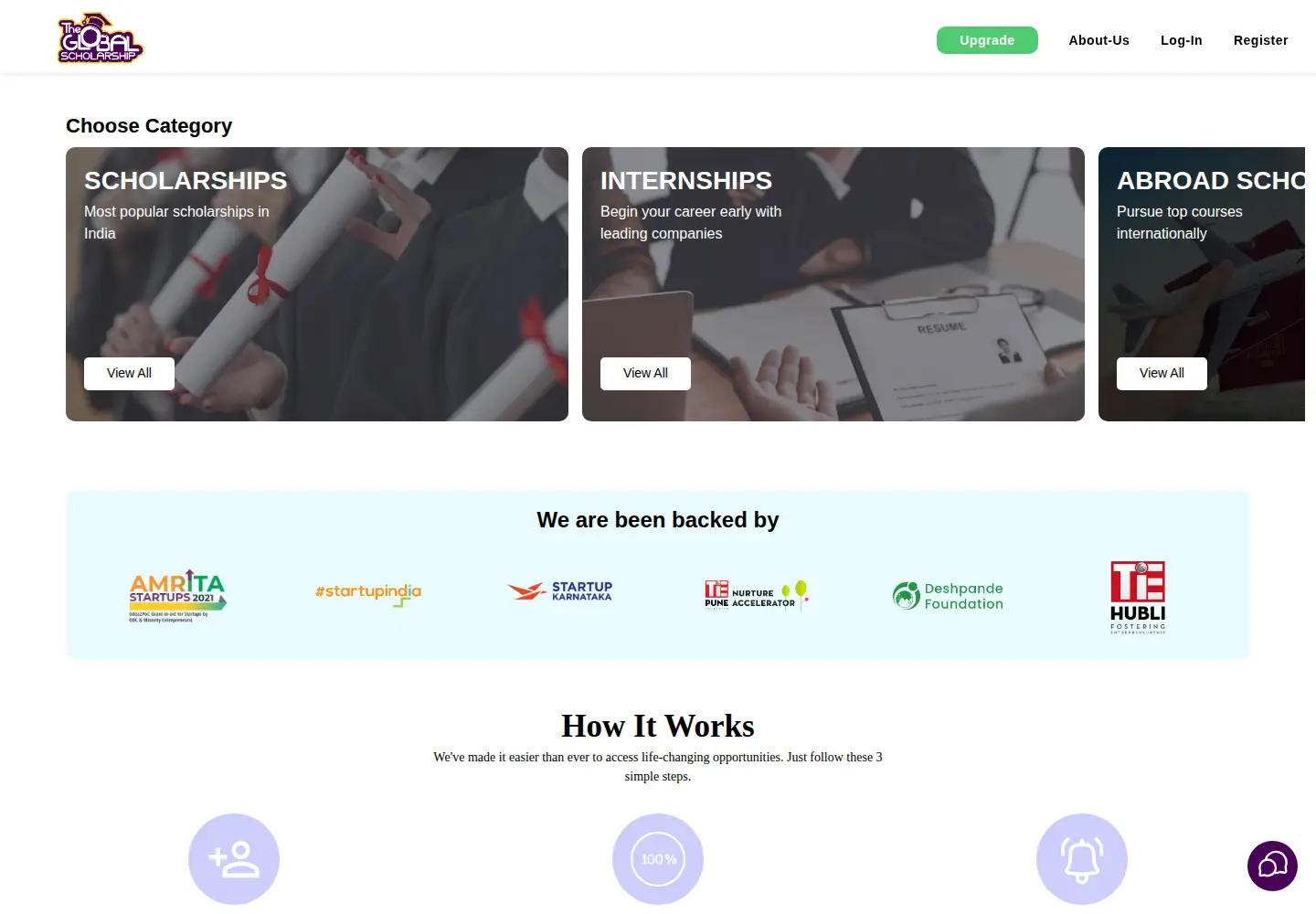 Screenshot of theglobalscholarship.org
