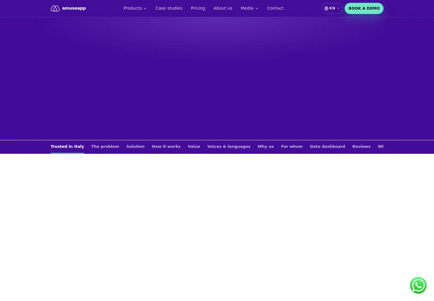 Captured homepage of amuseapp.art in the current scan