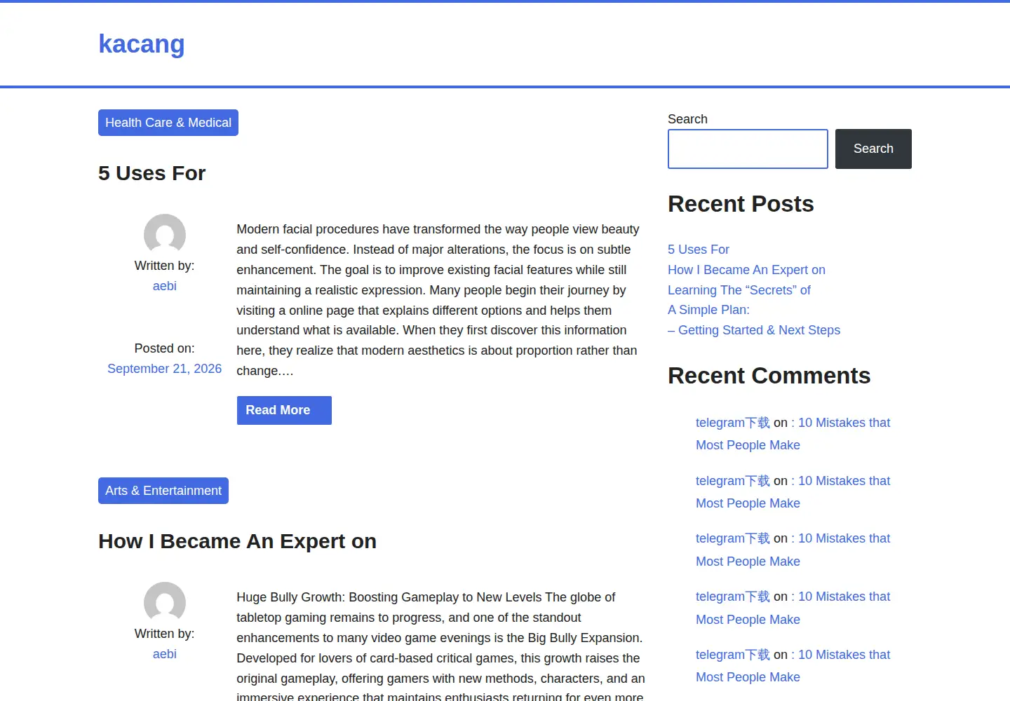 Screenshot of kacang.biz