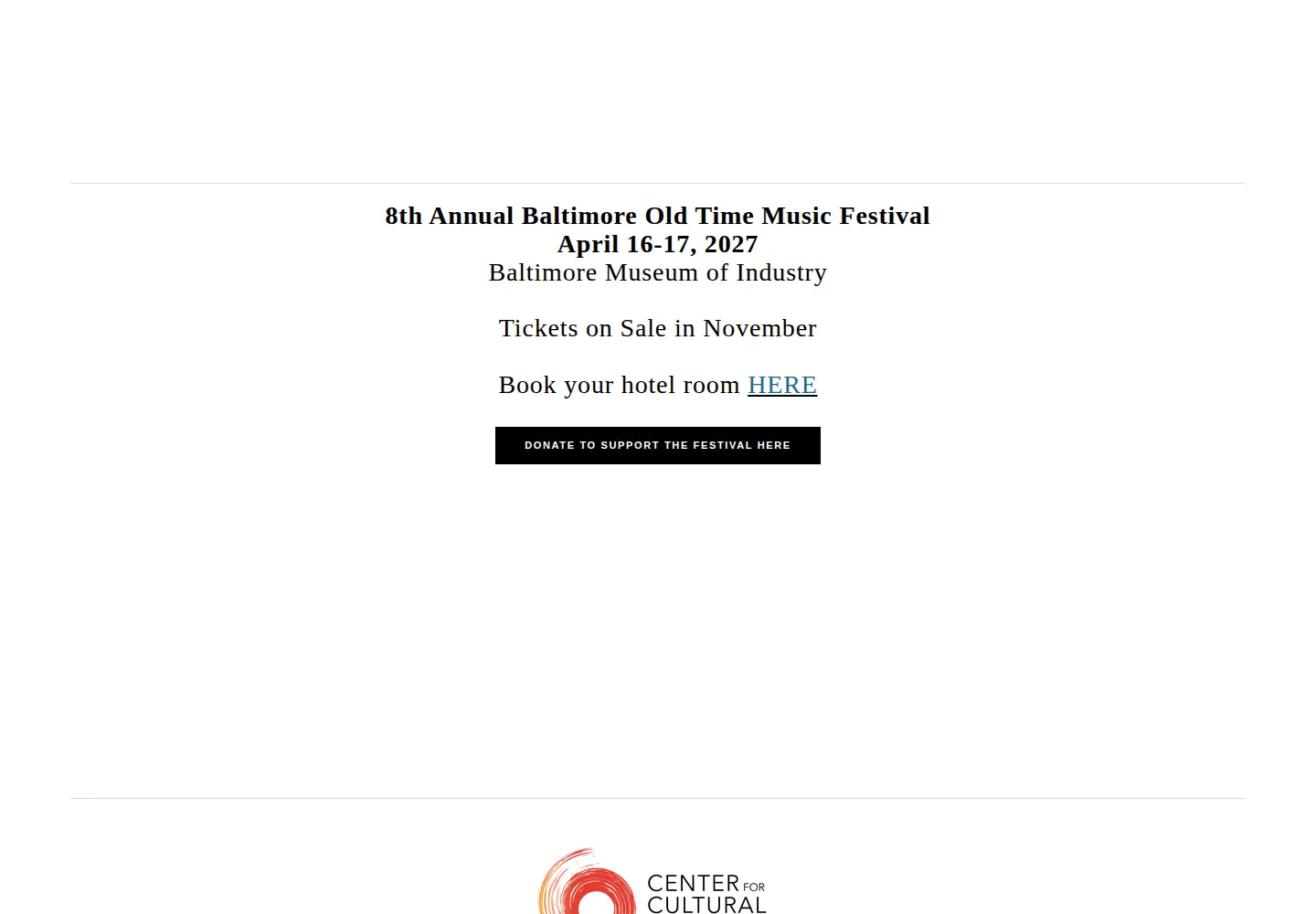 Screenshot of baltimoreoldtimefest.com