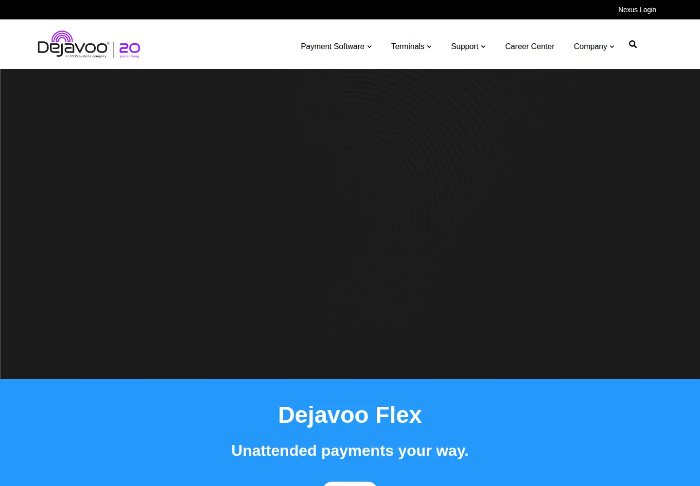 Captured homepage of dejavoosystems.com in the current scan