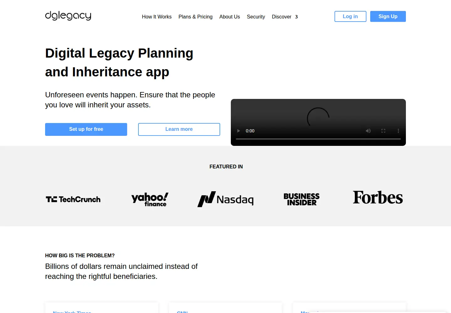 Captured homepage of dglegacy.com in the current scan