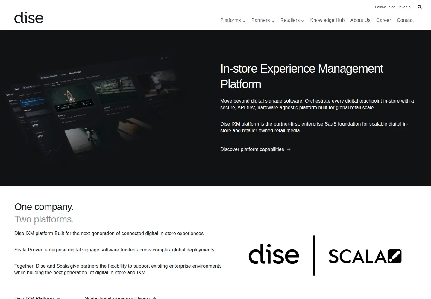 Captured homepage of dise.com in the current scan