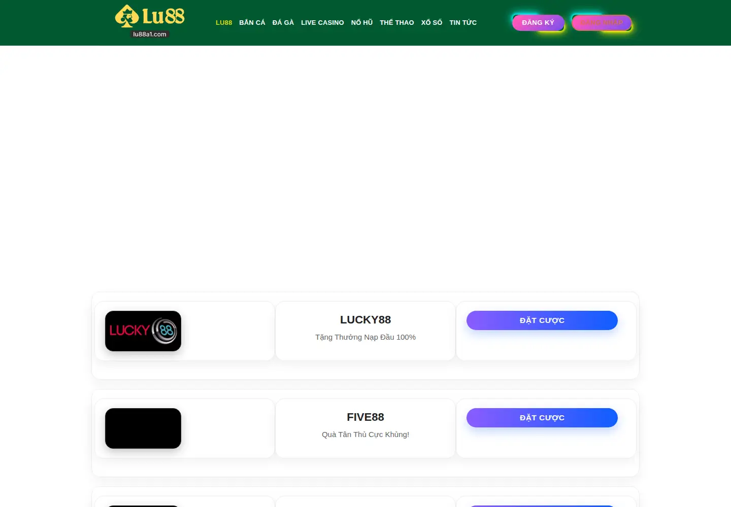 Captured homepage of lu88a1.com in the current scan