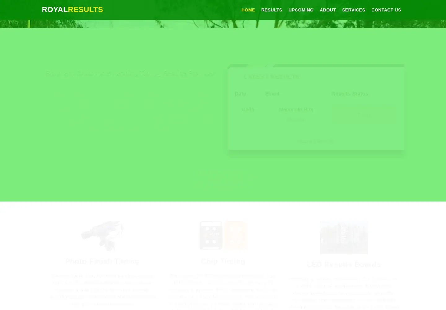 Captured homepage of royalresults.com in the current scan