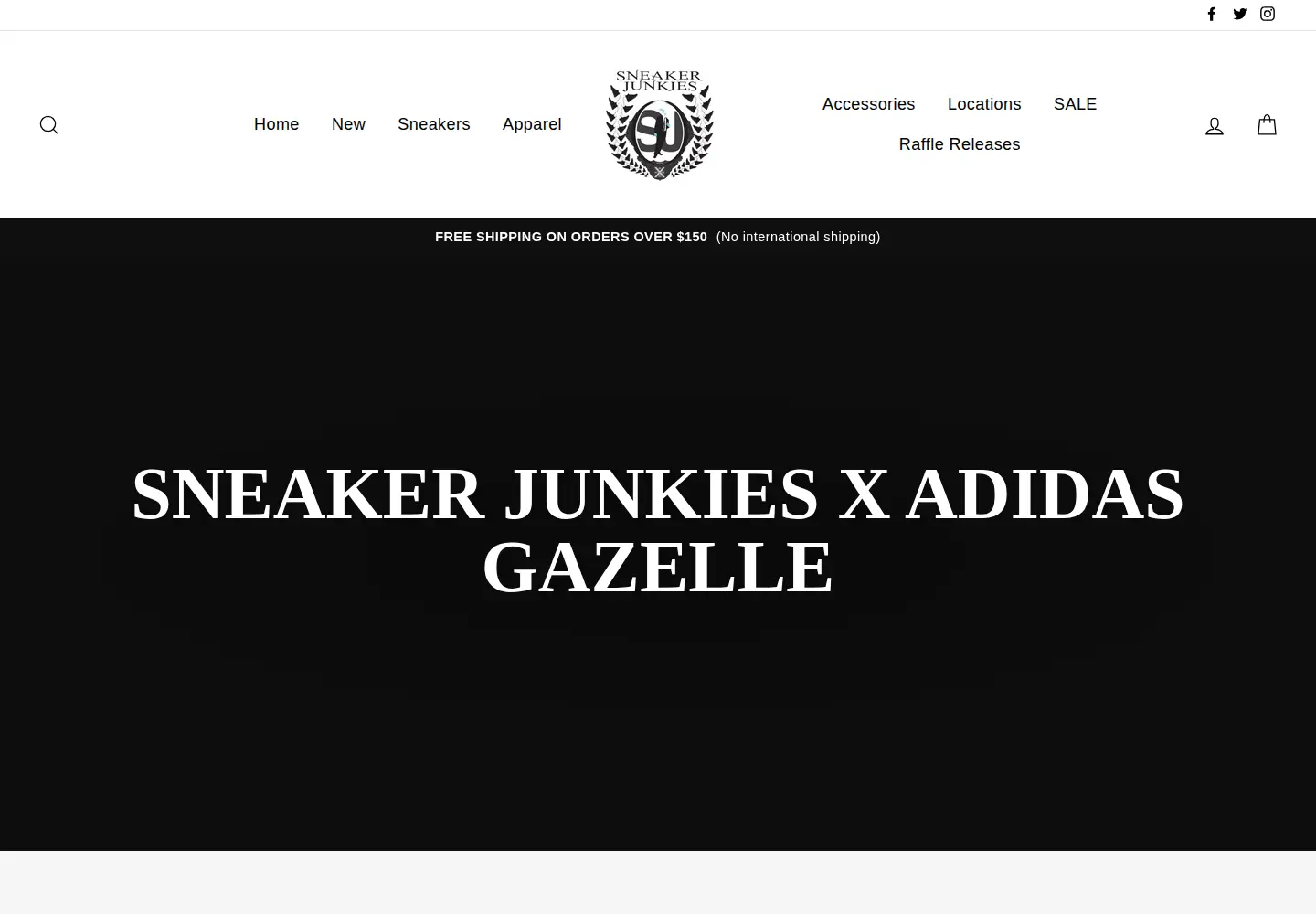 Captured homepage of sneakerjunkiesusa.com in the current scan