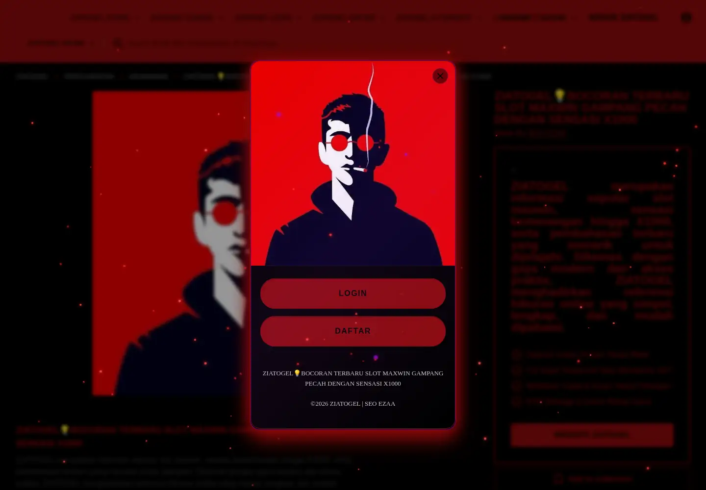 Captured homepage of ziatogellogin888.com in the current scan