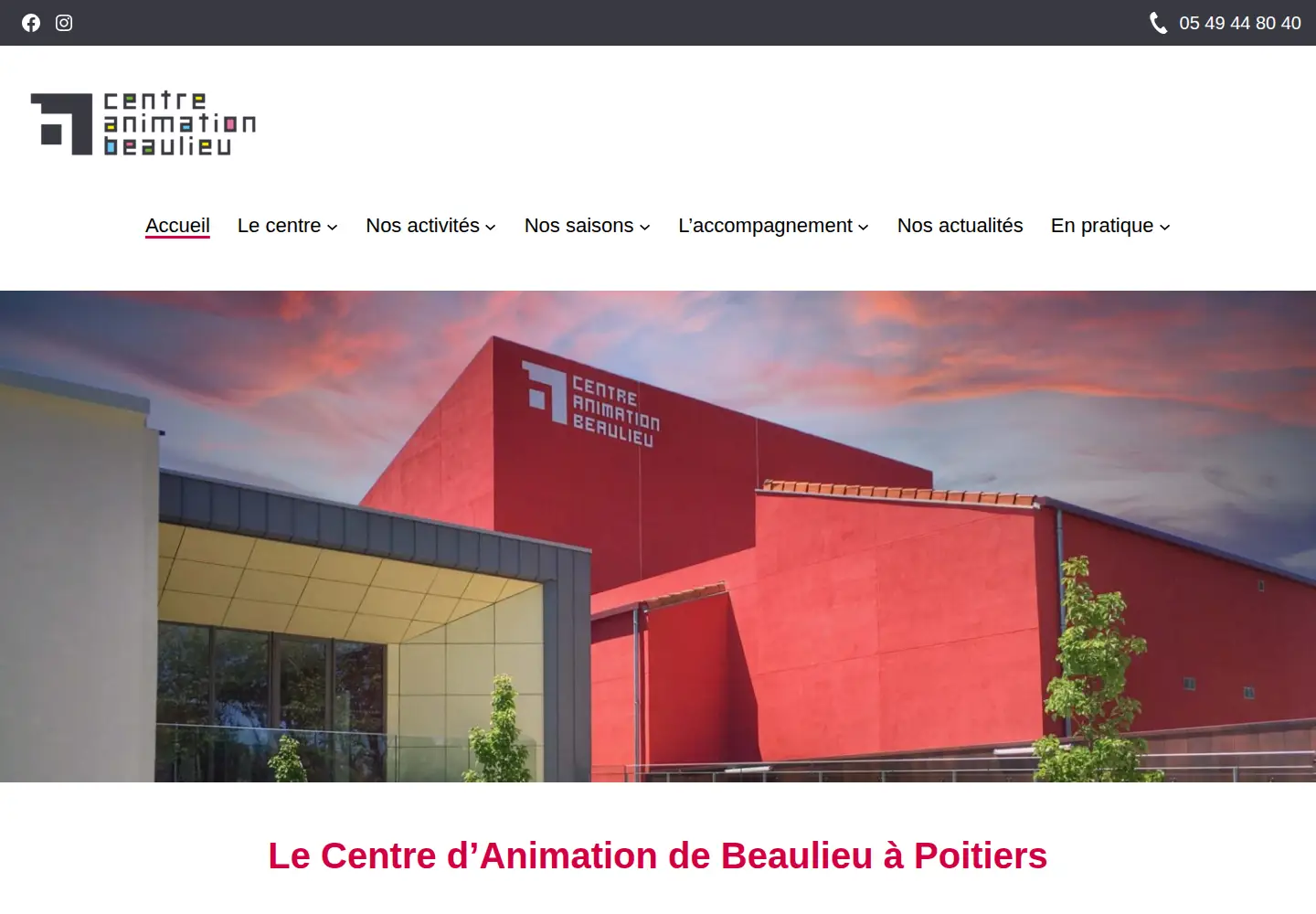 Captured homepage of centredebeaulieu.fr in the current scan