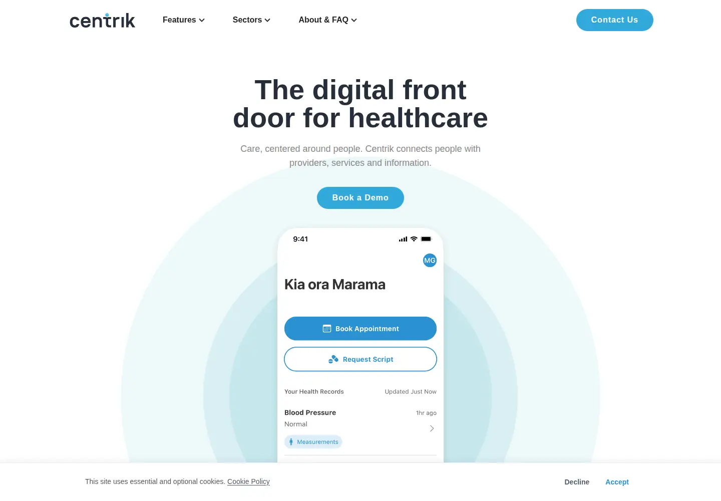 Screenshot of centrik.co.nz