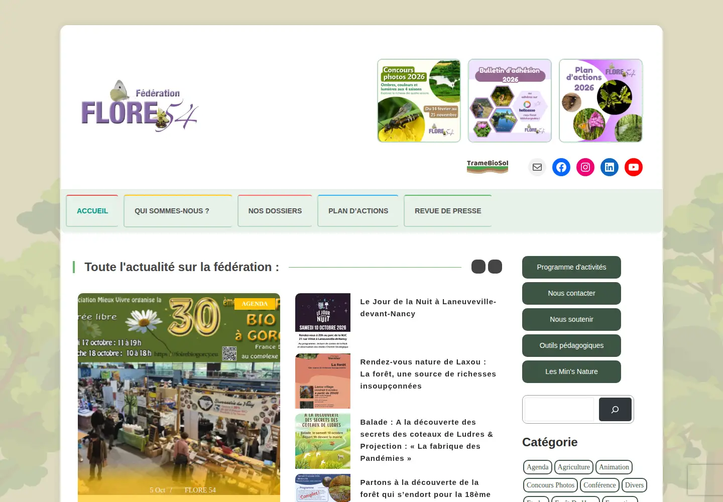 Screenshot of flore54.org