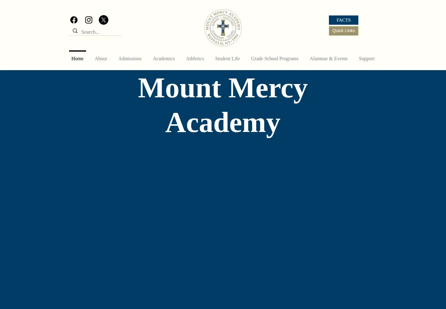 Captured homepage of mtmercy.org in the current scan
