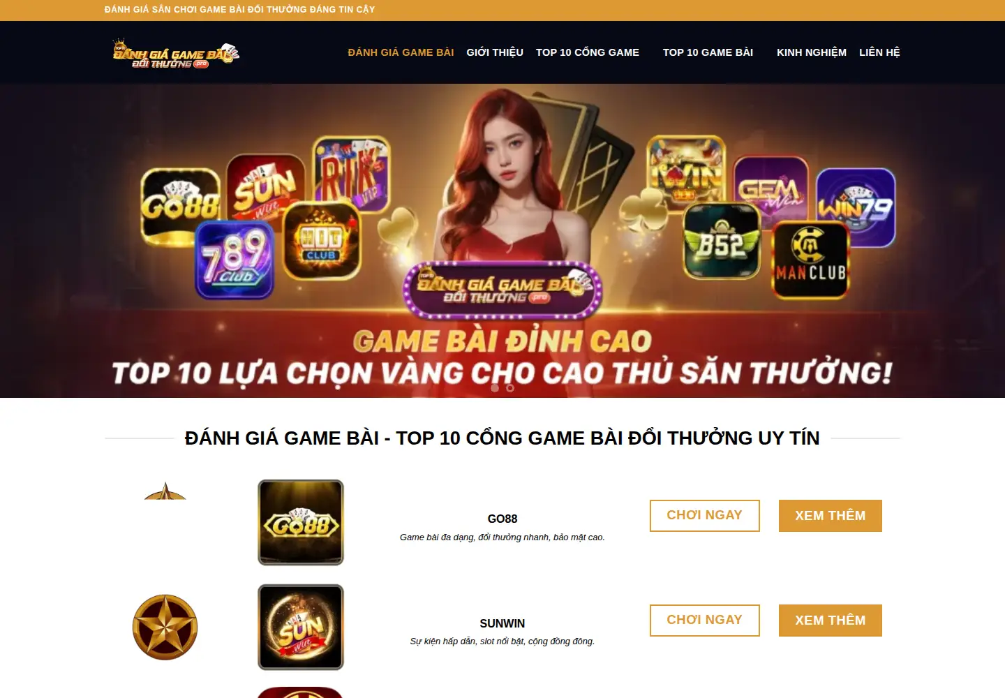 Screenshot of gamebaidoithuongs.pro